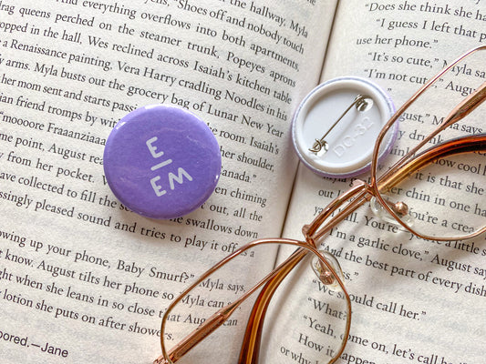 Pronoun E / EM Button Badge || 32mm hand-pressed button