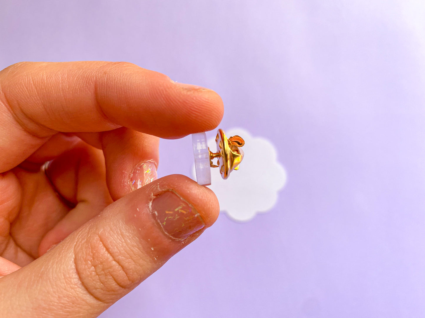 Acorn Pin | Printed Clear Recycled Acrylic