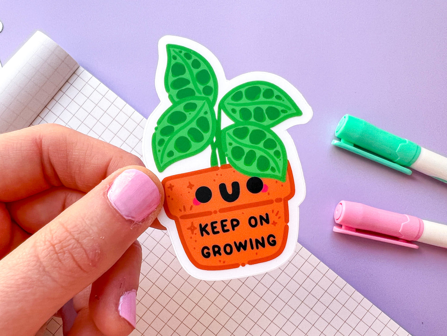 Keep On Growing Sticker | Waterproof glossy vinyl sticker
