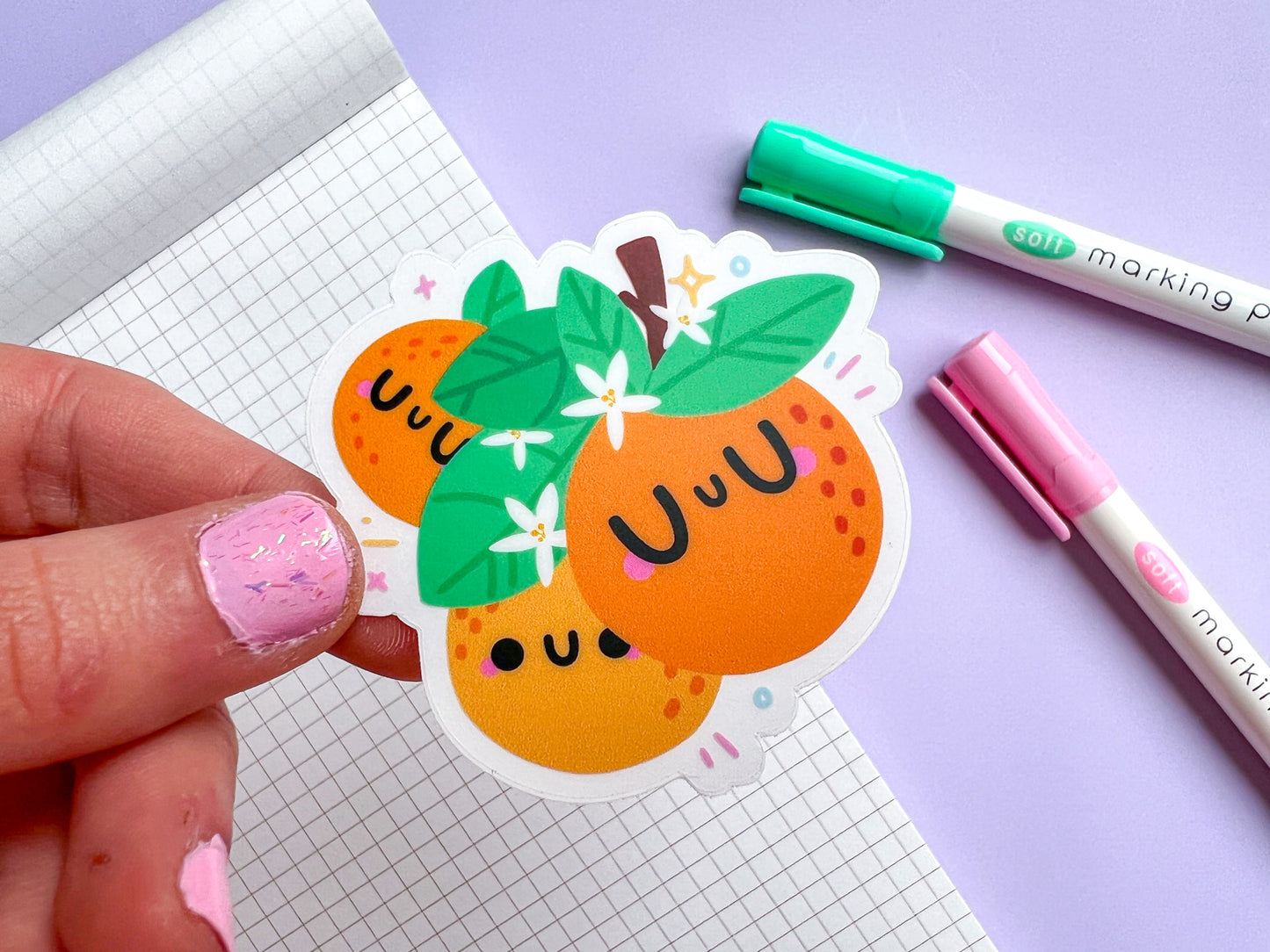 Orange Blossom Buds Sticker | Waterproof glossy vinyl sticker