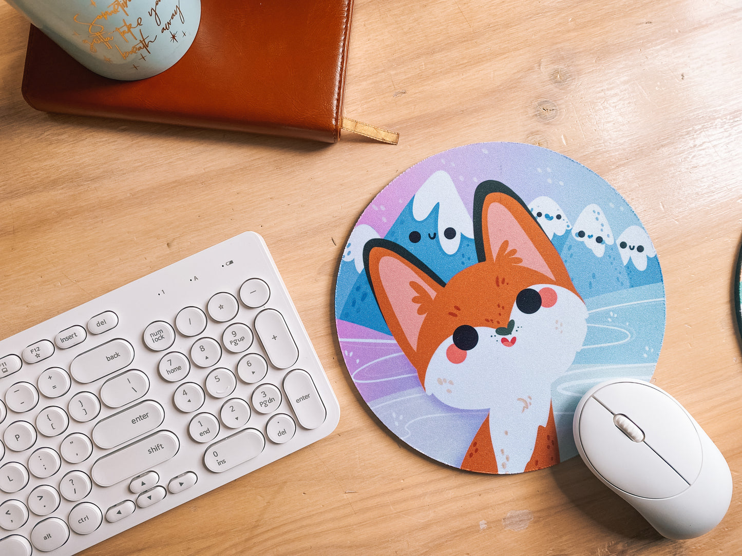 Snowy Mountain Fox Mousepad | Neoprene Mouse Mat