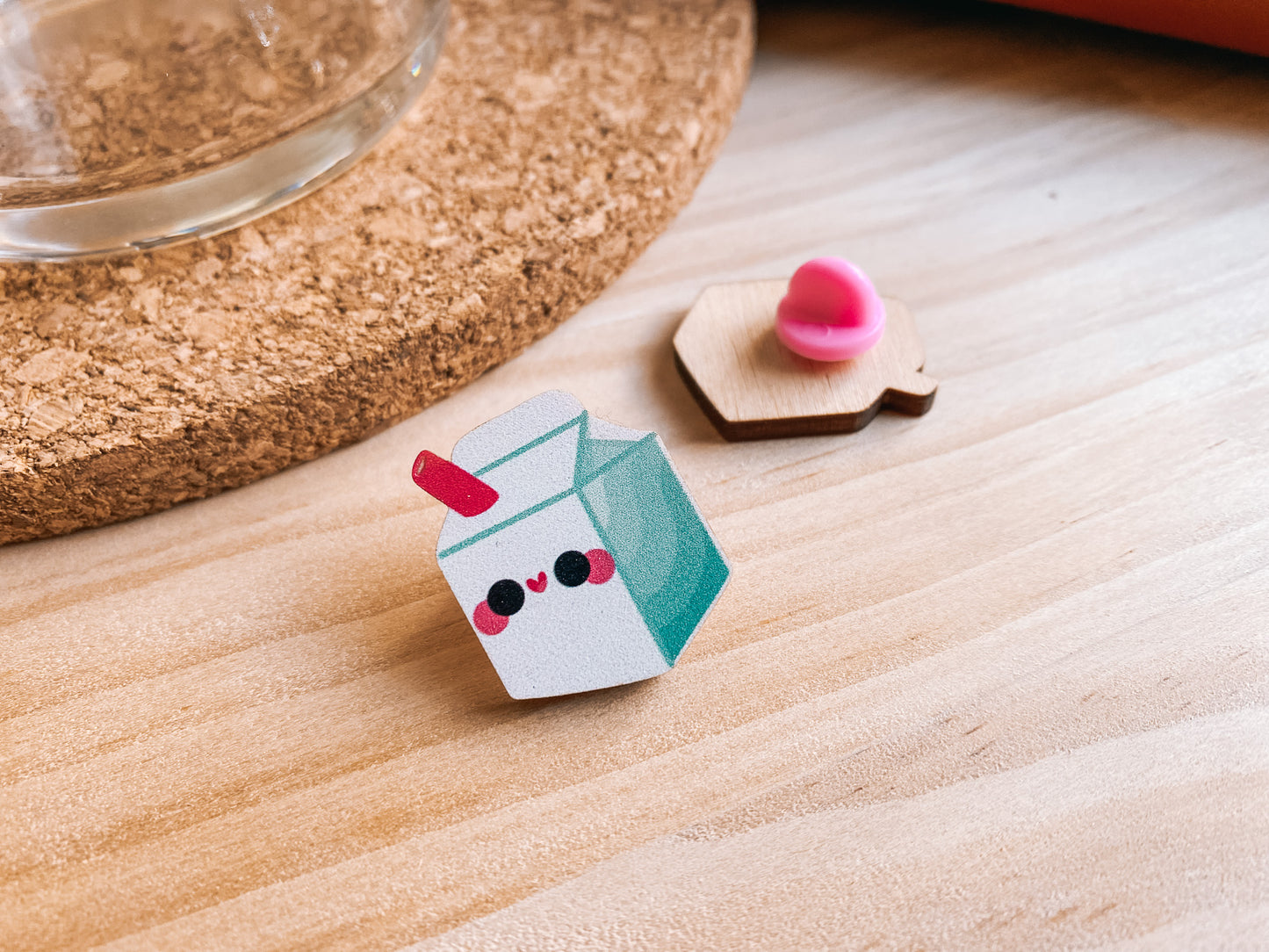Milkbox Pin | Sustainably Sourced & Recycled Printed Wood