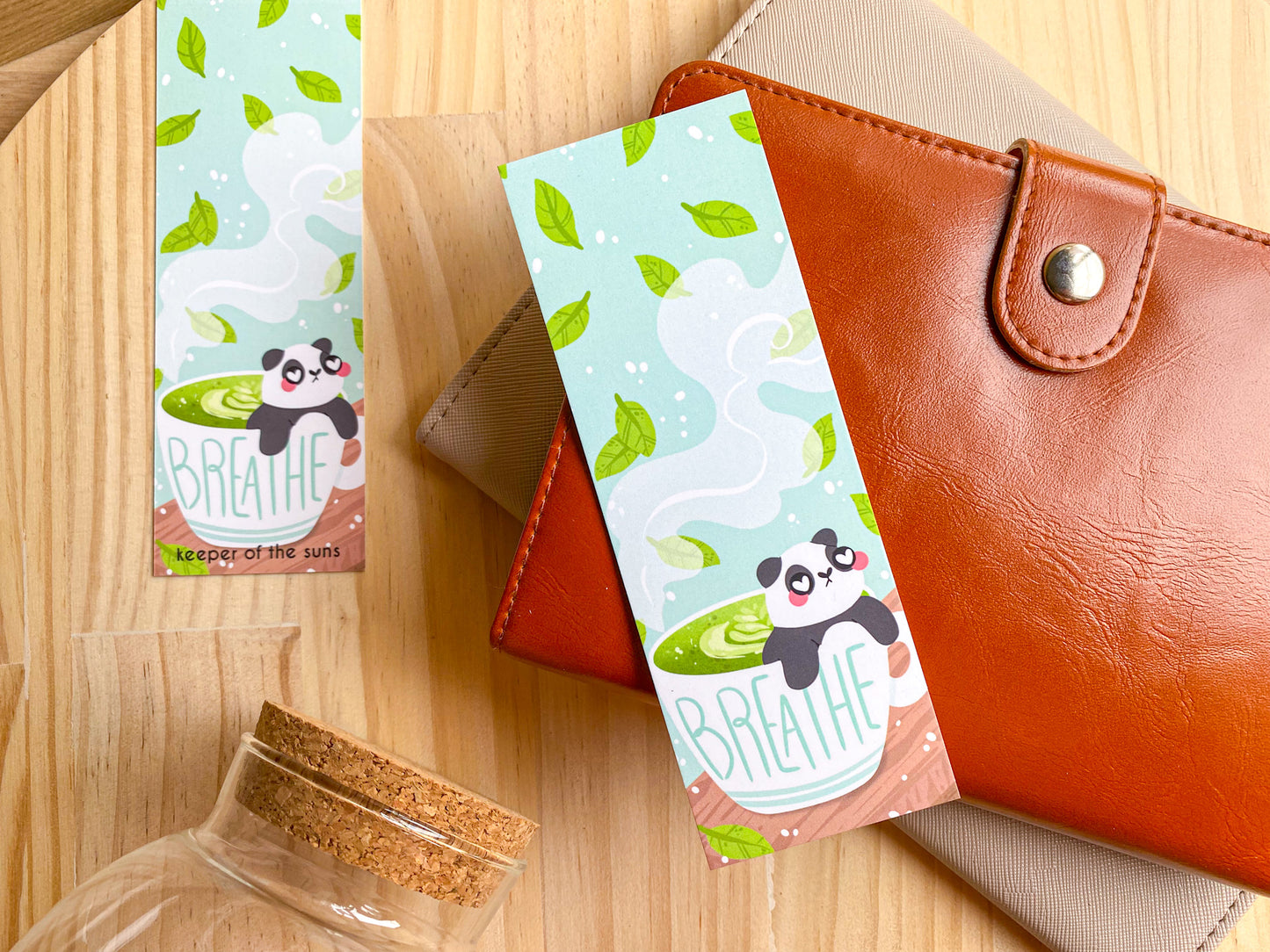 Matcha Panda Bookmark | 400gsm Silky Smooth Velvet-Finish Bookmark