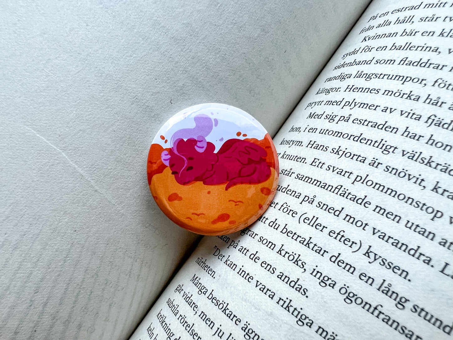 Sleeping Dragon Button Badge | 32mm hand-pressed button