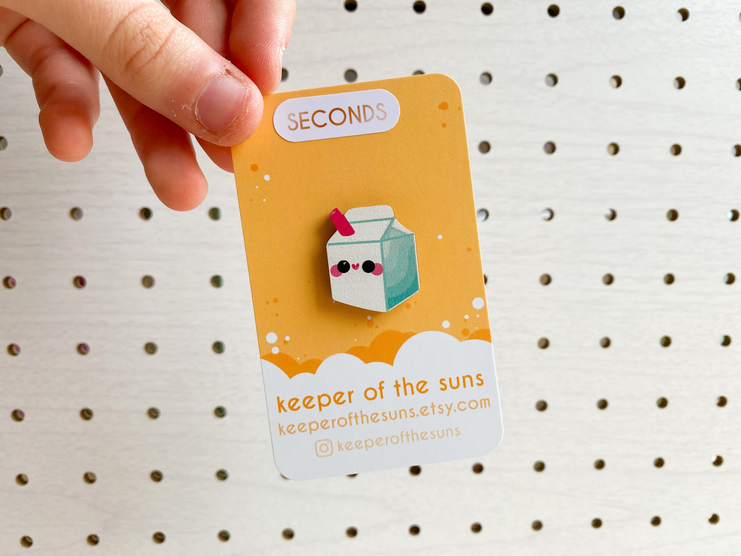 SECONDS Milkbox Pin | Sustainably Sourced & Recycled Printed Wood