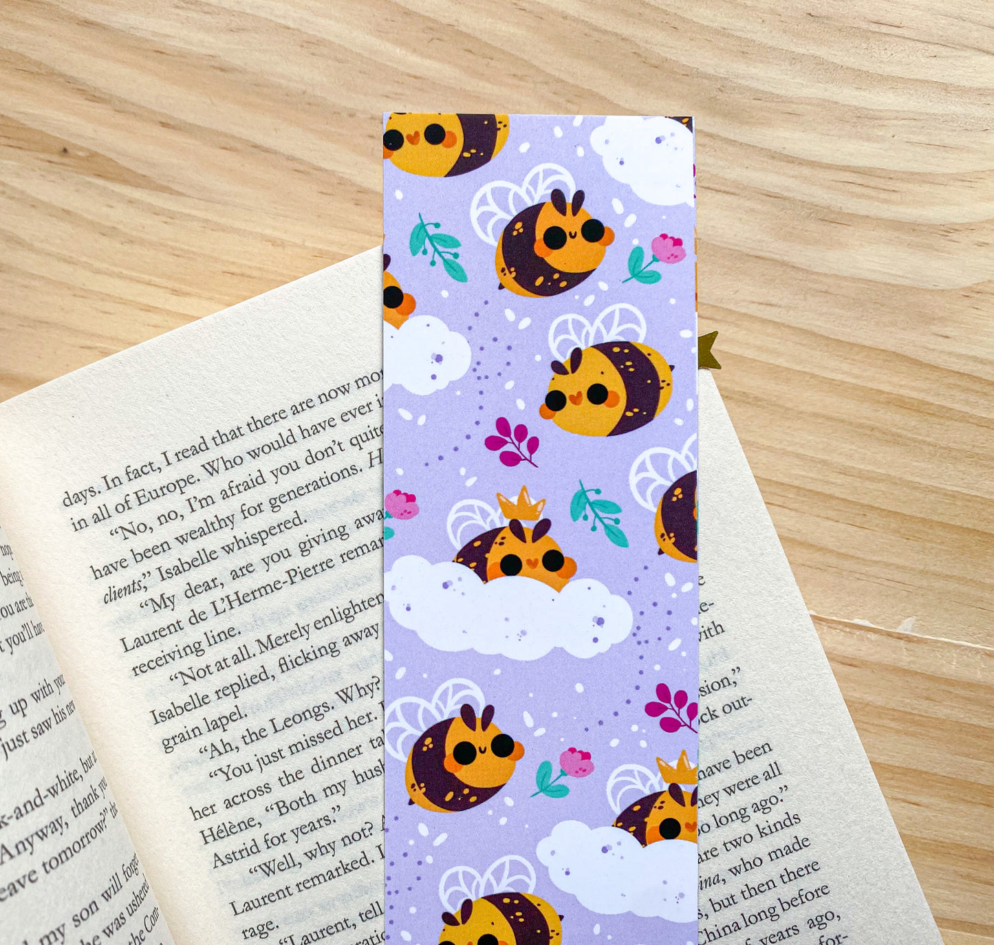SECONDS Buzzing Bee Bookmark | 400gsm Silky Smooth Velvet-Finish Bookmark