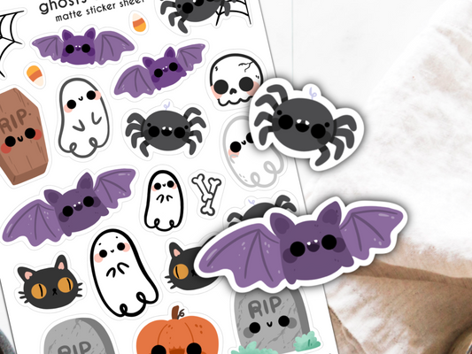 Ghosts & Ghouls Sticker Sheet | Small Planner Stickers