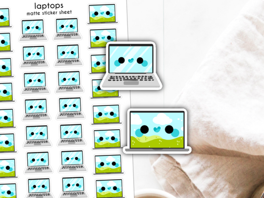 Laptops Sticker Sheet | Small Planner Stickers