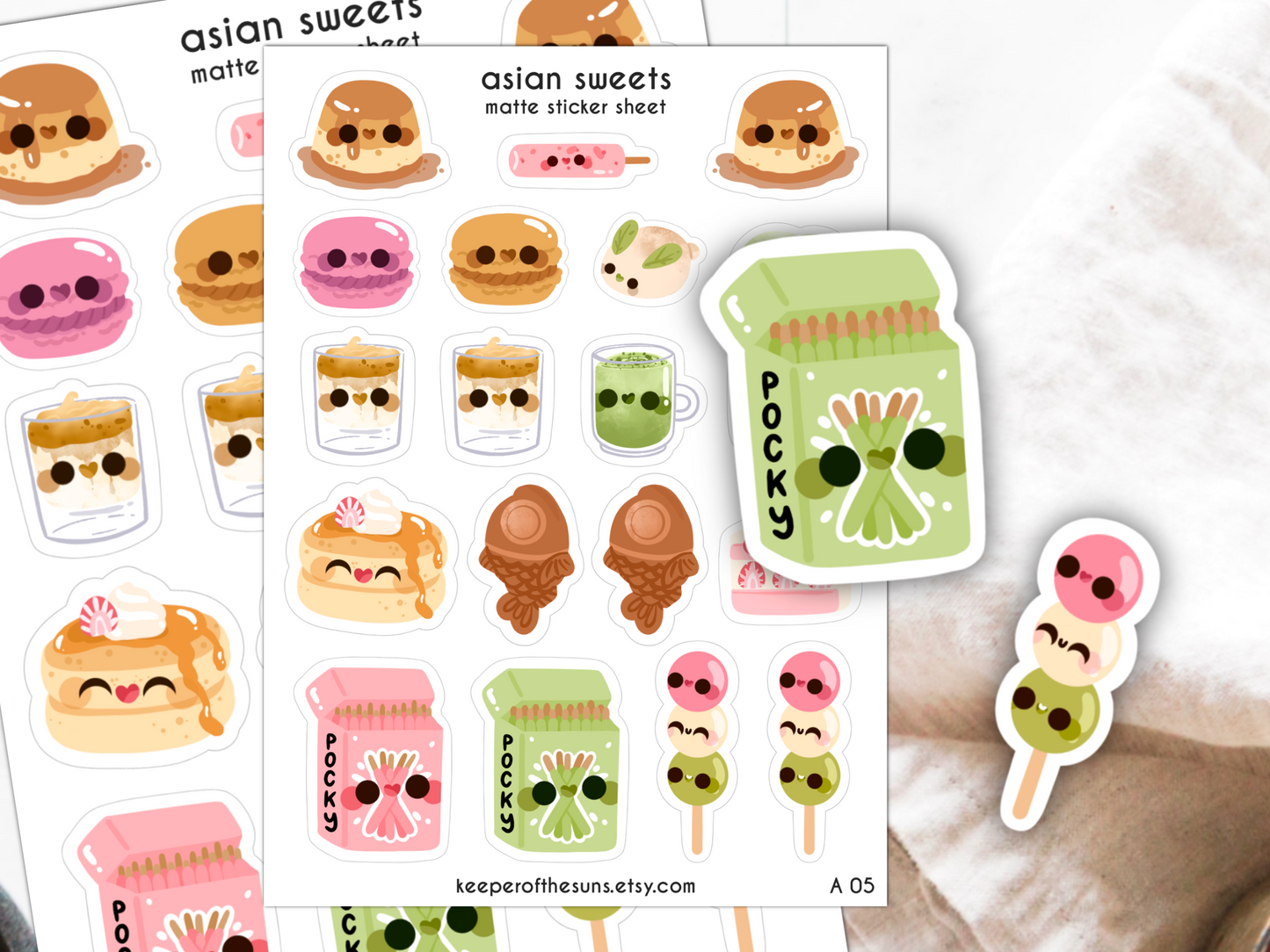 Asian Sweets Sticker Sheet | Small Planner Stickers