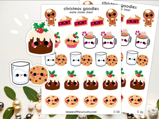 Christmas Goodies Sticker Sheet | Small Planner Stickers